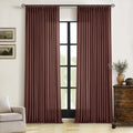 Reddish Brown Linen Pinch Pleated Curtains 96 in - Textured Thick
