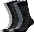 Bamboo Dress Socks for Men 5-Pack - Mid Calf Honeycomb Crew