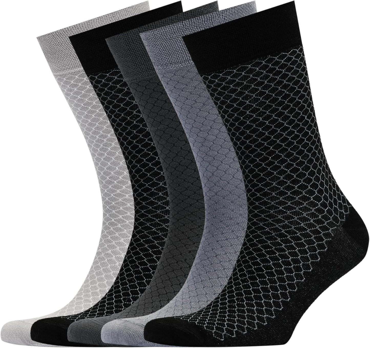 VRD Mens Dress Socks 5-Pack Bamboo Crew Socks for Men Gift