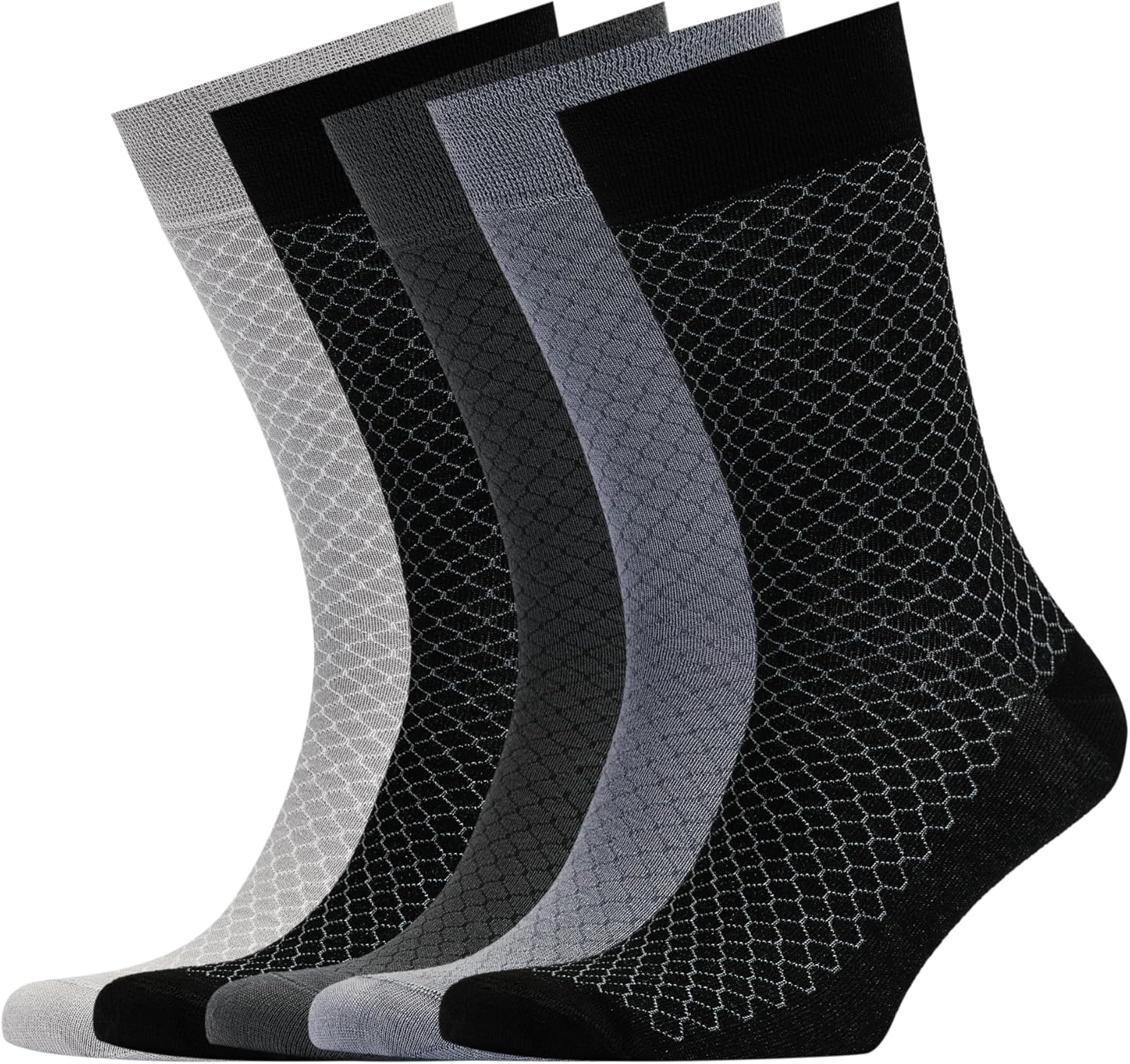 VRD Mens Dress Socks 5-Pack Bamboo Crew Socks for Men Gift