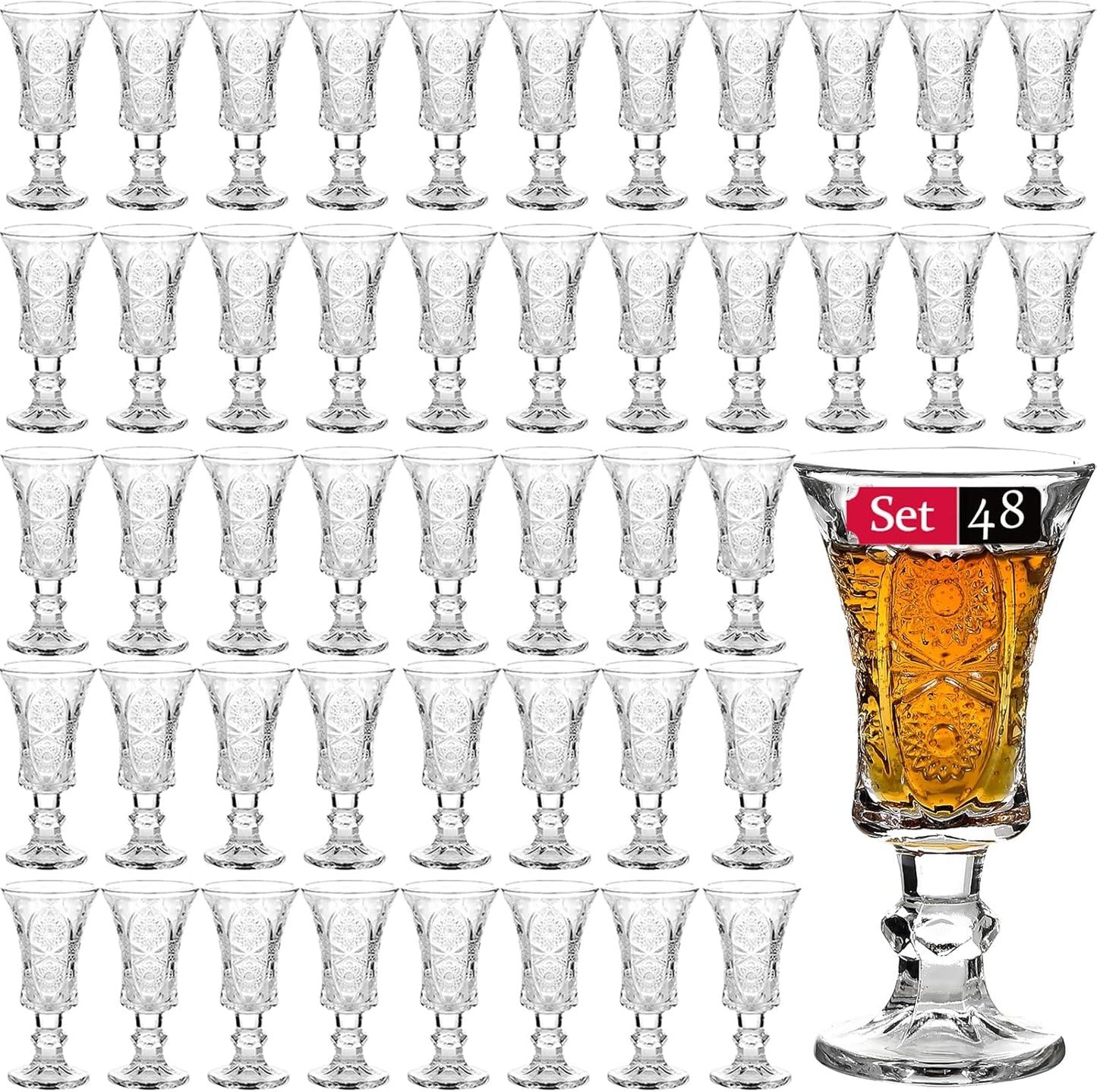 Round 1.3-Oz Cordial Glasses Set of 48 for Every Occasion
