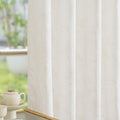 Beige Floral Jacquard Curtains 63 in Panels - Reversible Light