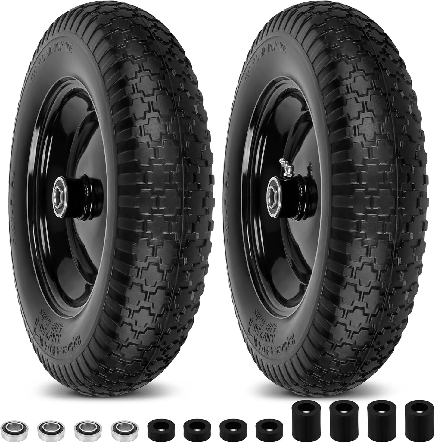 4.80/4.00-8 Flat Free Wheelbarrow Tires for Heavy Hauling