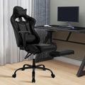 High Back PU Leather Gaming Chair with Footrest - Ergonomic Support