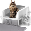 Stainless Steel Cat Litter Box with Lid - Extra Large, High Sided