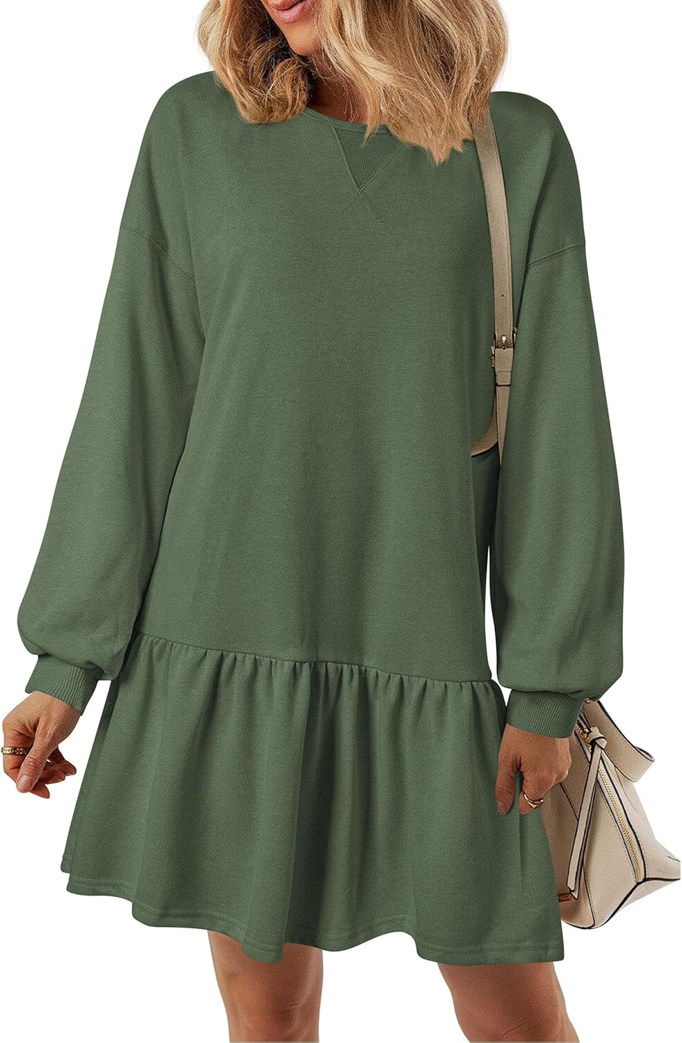 PRETTYGARDEN Womens Patchwork Sweatshirt Dress for Fall Style