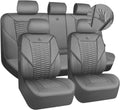 CAR PASS 3D Foam Faux Leather Car Seat Covers Full Set - Grey Luxury