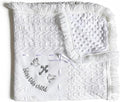 Baptism Gifts for Boys Girls White Crochet Christian Baby Blanket