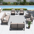 Aluminum Patio Furniture Set with 2 Swivel Rocking Sofas - Comfortable