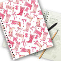 Pink Coquette Bows Boots Spiral Notebook - Cute A5 College Notebook
