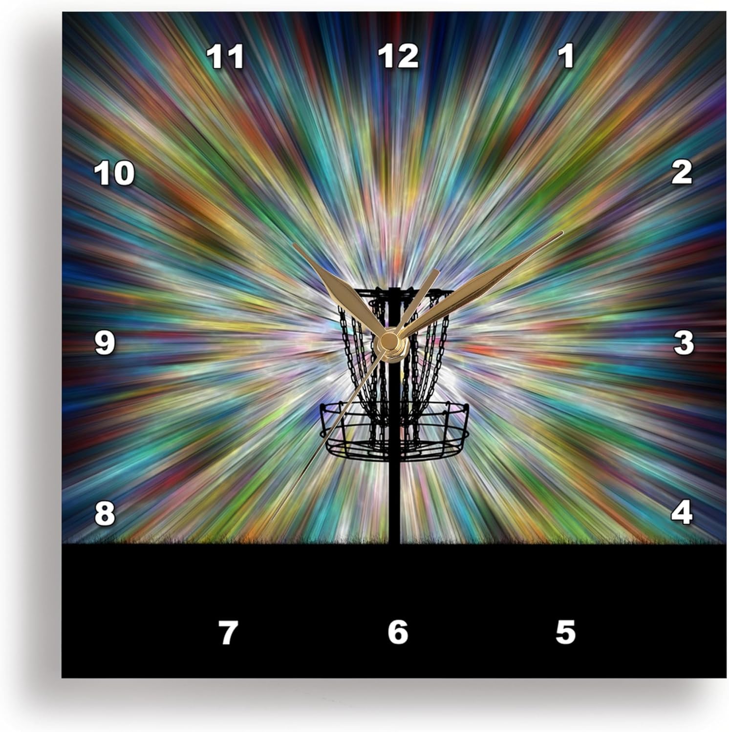 Silent 15 Disc Golf Basket Wall Clock