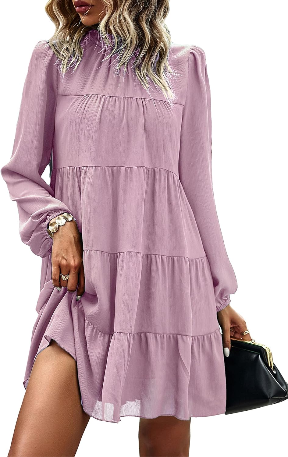 KIRUNDO Long Sleeve Babydoll Dress for Women 2025 Casual Style
