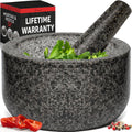 Priority Chef Heavy Duty Large Mortar and Pestle Set - 4 Cup Granite