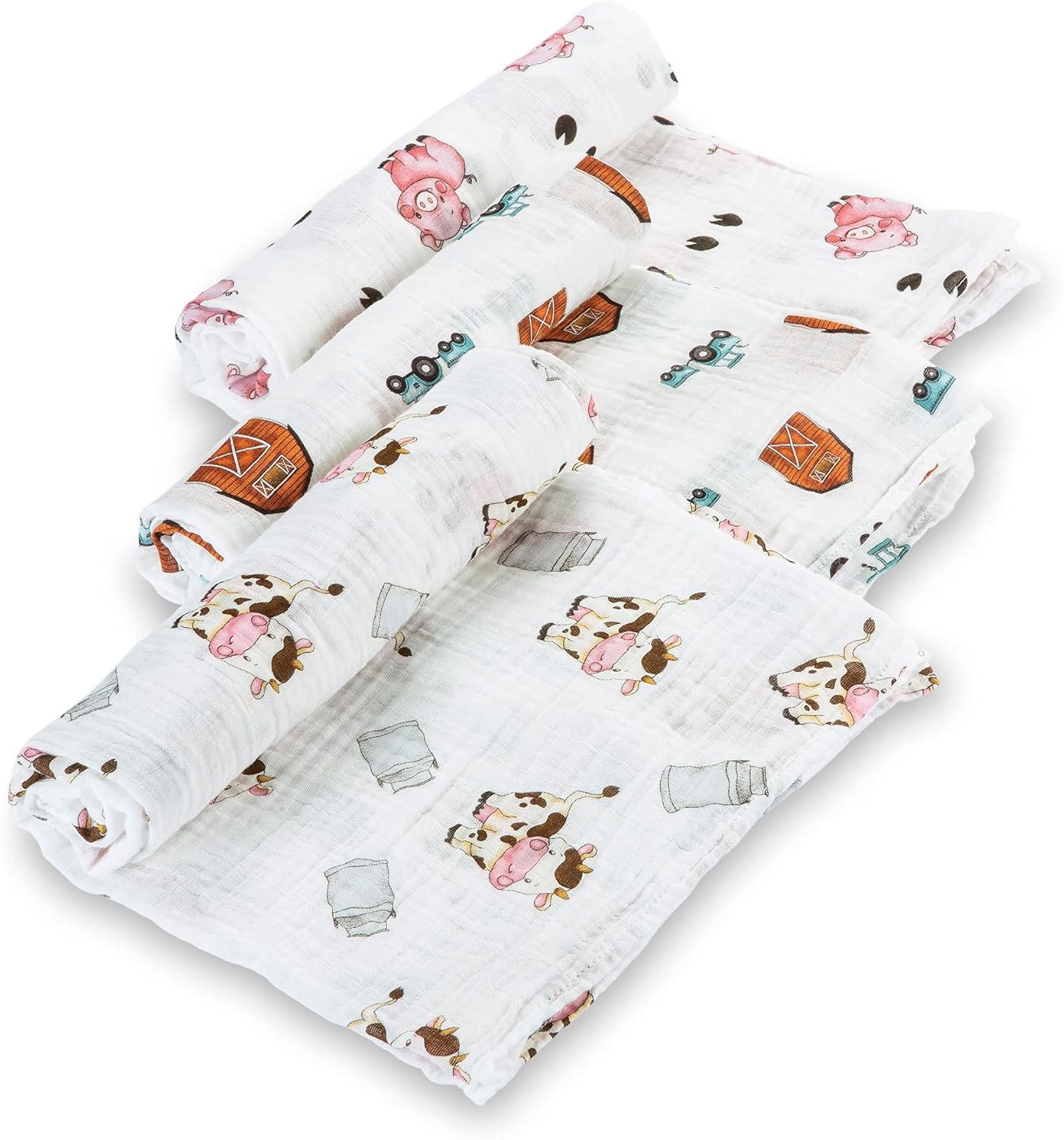 LollyBanks Baby Swaddle Blanket - Soft Cotton Muslin 47 in