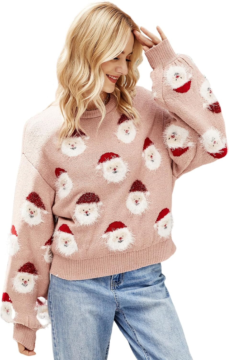 Yimoon Ugly Christmas Sweater for Women - Funny Santa Design