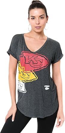 Ultra Game NFL Womens Vintage V-Neck T-Shirt for Game Day
