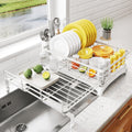 Dish Drying Rack - Extendable Over-Sink Dish Drainer with Utensil