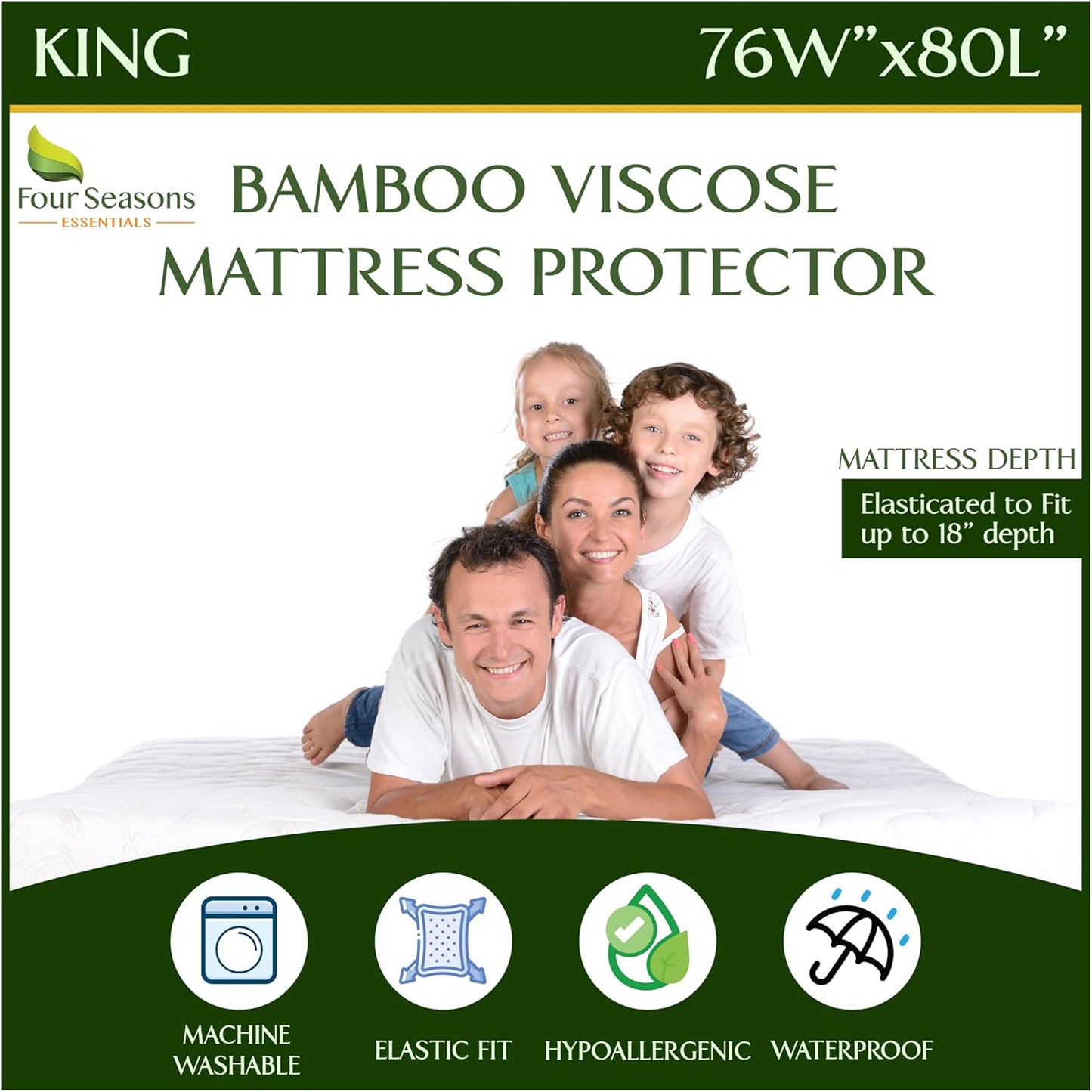 Four Seasons Essentials King Size Waterproof Mattress Protector