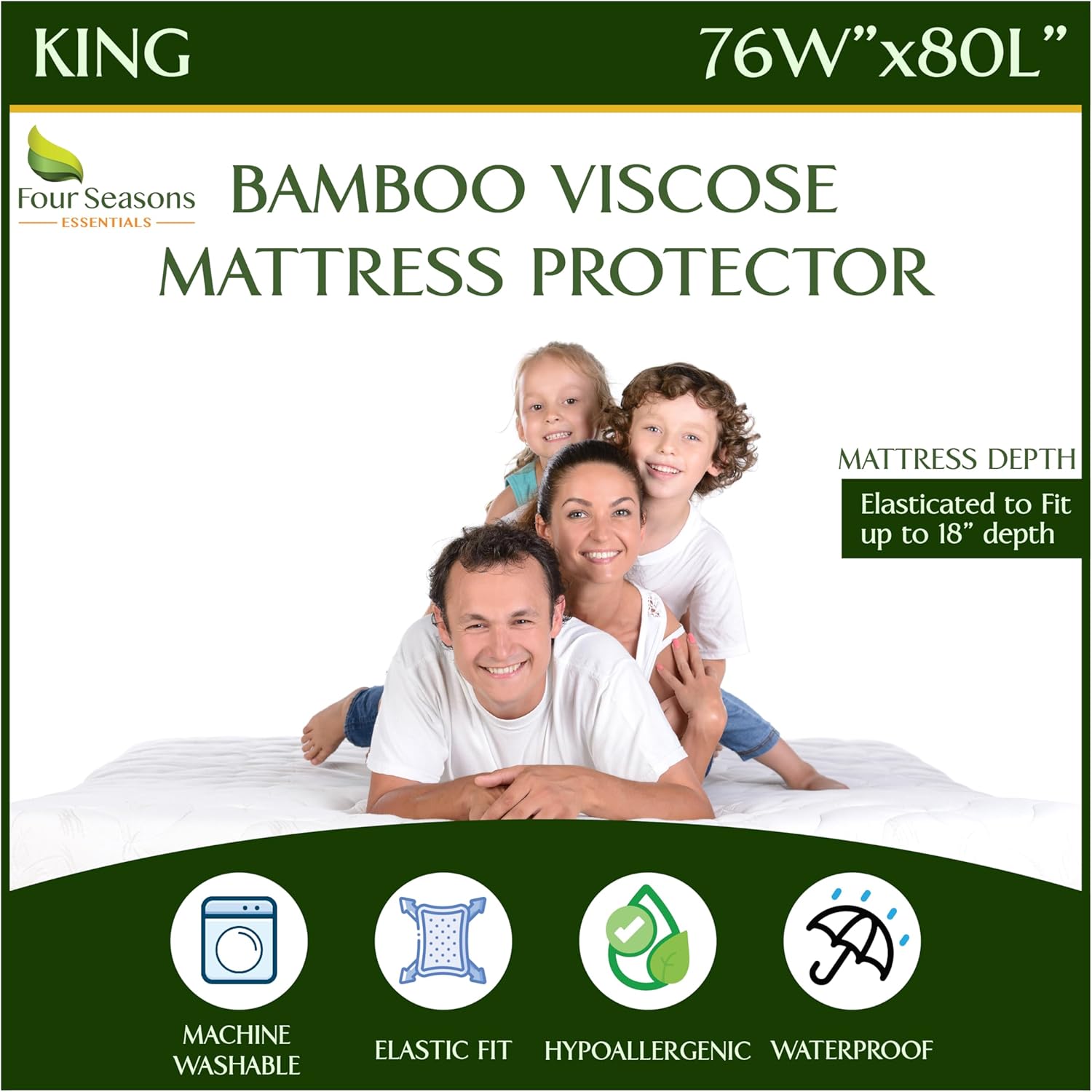 Four Seasons Essentials King Size Waterproof Mattress Protector