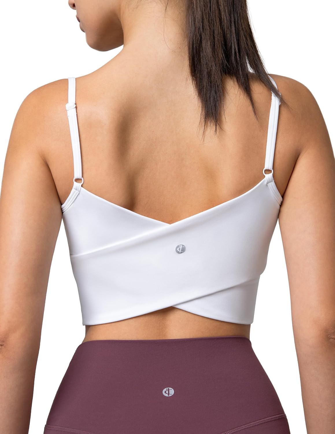 Colorfulkoala Women's Dreamlux Crop Tank Top with Built-in Bra