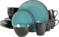 Gibson Elite Soho Lounge 16-Piece Round Stoneware Set - Modern Teal
