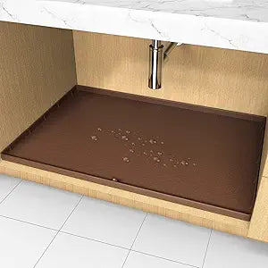 AECHY Under Sink Mat with Unique Drain Hole Design for Cabinets