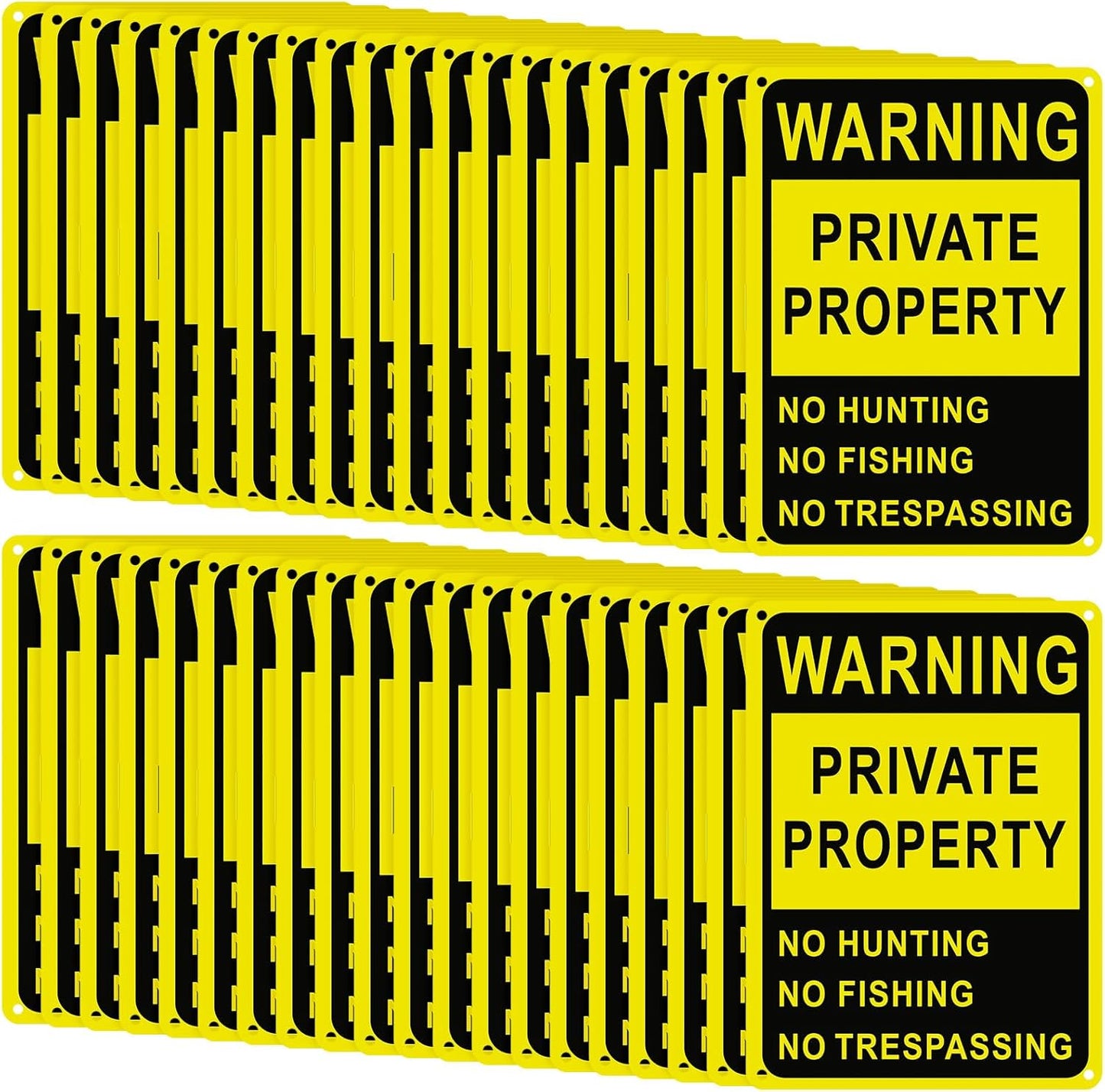 40 Pcs Reflective Aluminum No Trespassing Signs for Safety