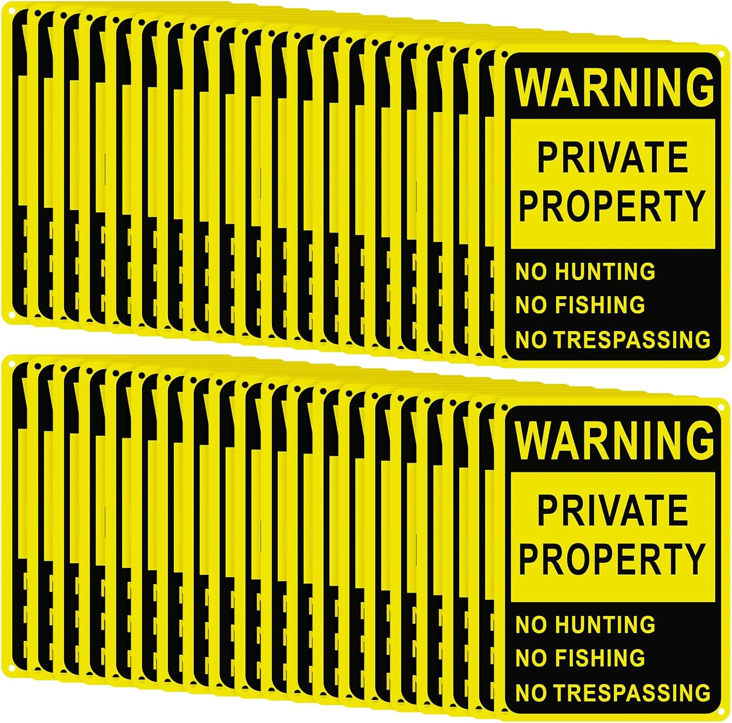 40 Pcs Reflective Aluminum No Trespassing Signs for Safety