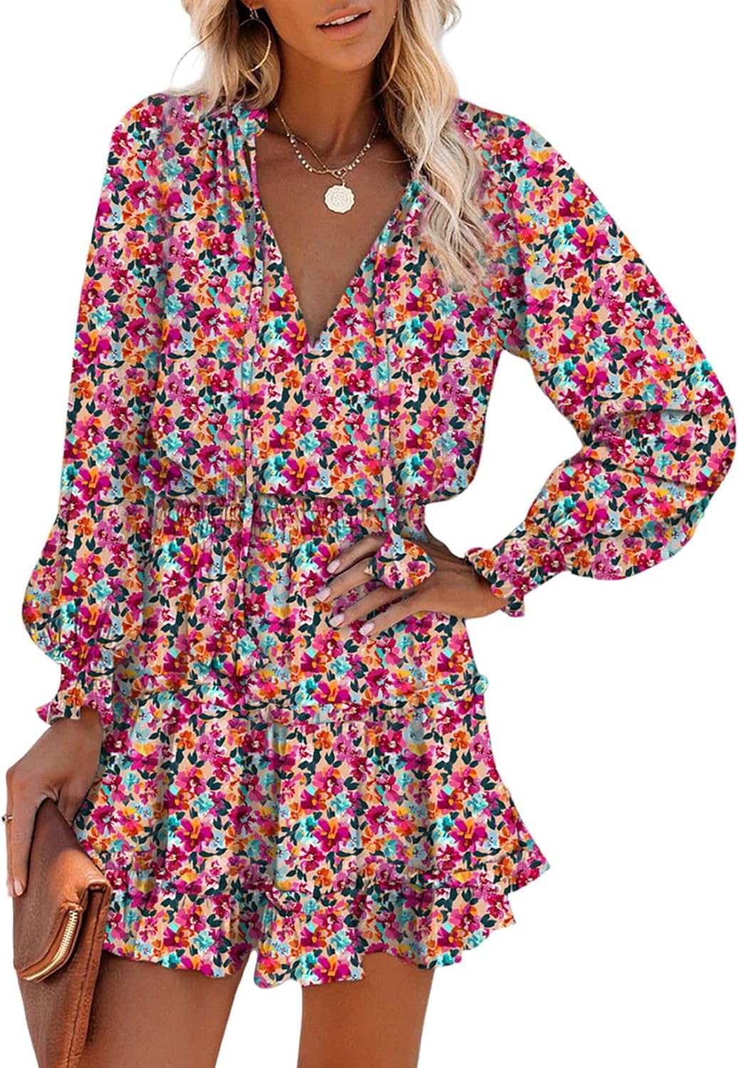 Dokotoo Fall Dresses for Women 2025: Boho Floral Mini Dress