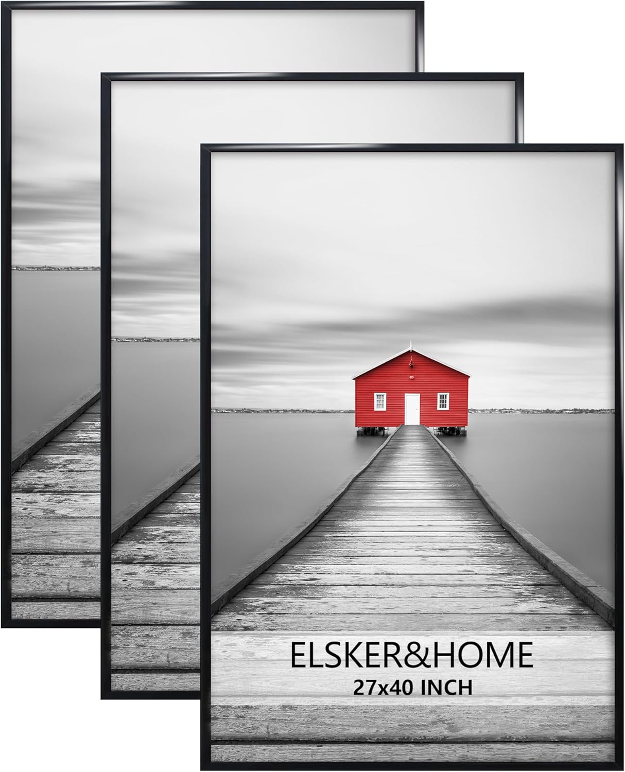 27x40 Black Poster Frame 3 Pack for Horizontal or Vertical Display