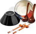 Japanese Ramen Bowl Set with Red Fuji Design - 60oz Large Bowls