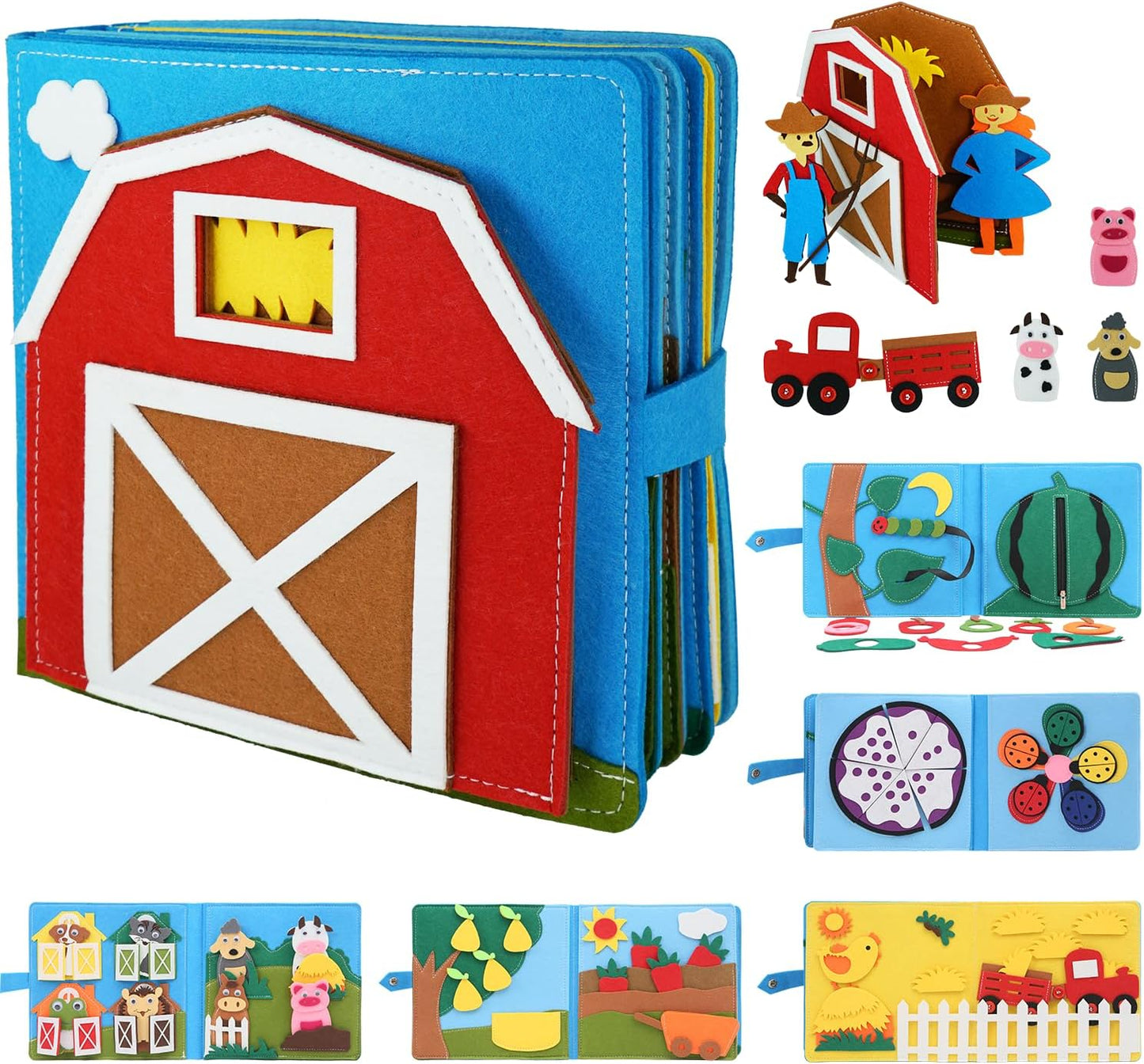 Montessori Busy Book Farm Theme - Educational Toddler Toy