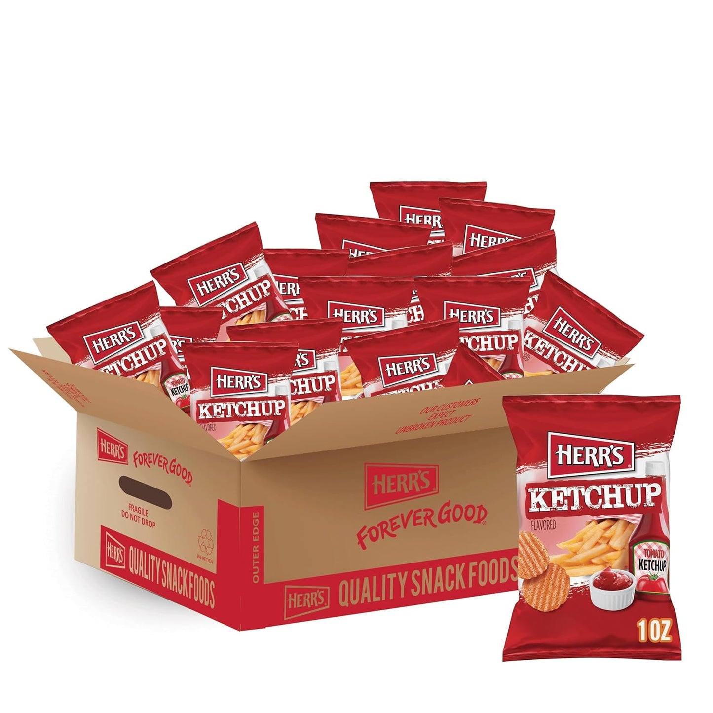 Herr's Ketchup Ripple Potato Chips - Bold and Tangy Snack Delight
