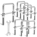 8 Sets Heavy Duty Square U Bolts M12 x 2-1/16in W x 4-1/2in L