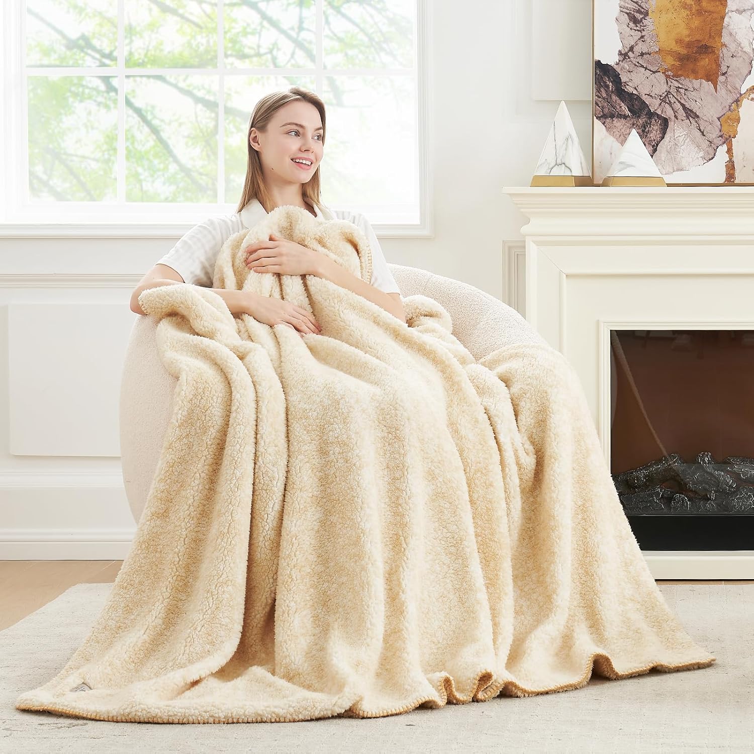 Cozy Bliss Luxury Sherpa Throw Blanket for Ultimate Comfort