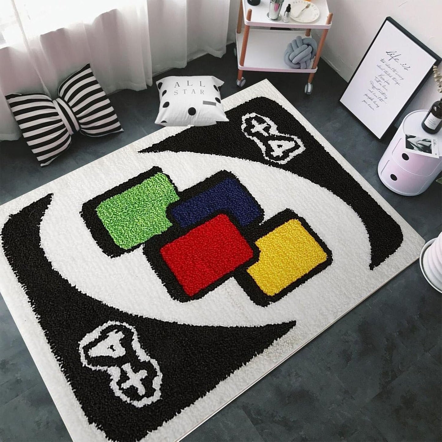 Playroom Fun: UNO Card Gaming Rug by WESIDAYSS