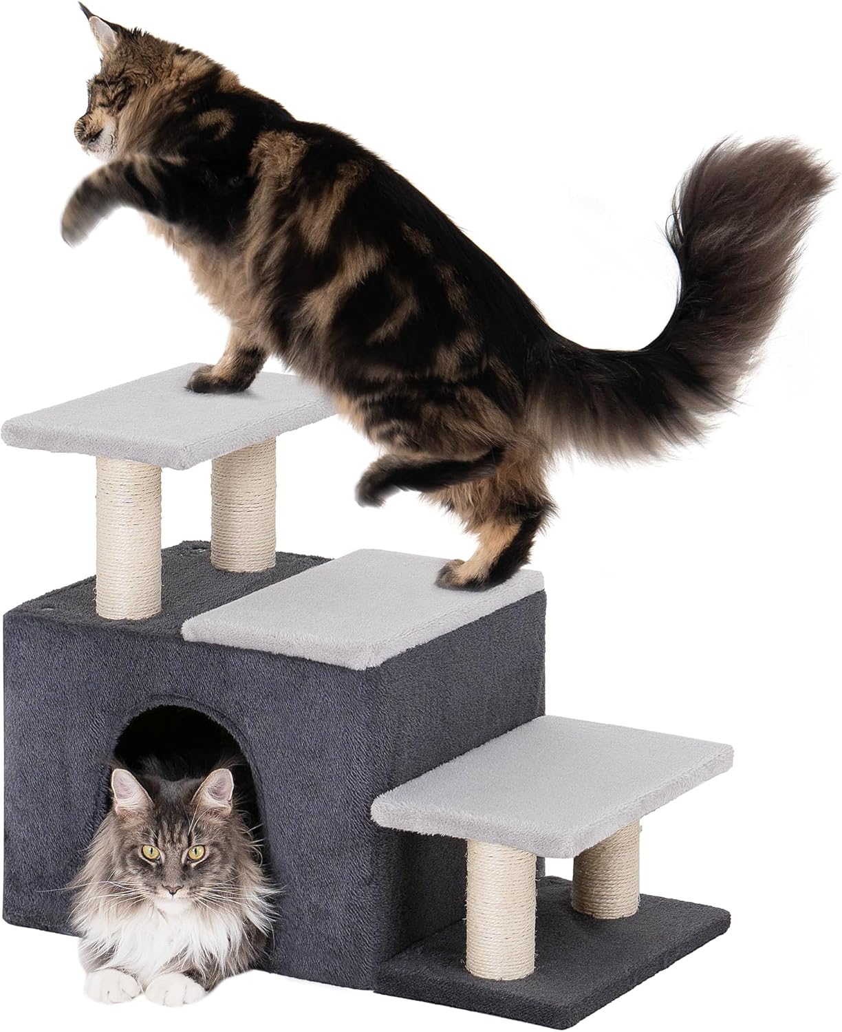 Pet Stairs for Cats and Dogs with Cat Cave and Scratching Posts