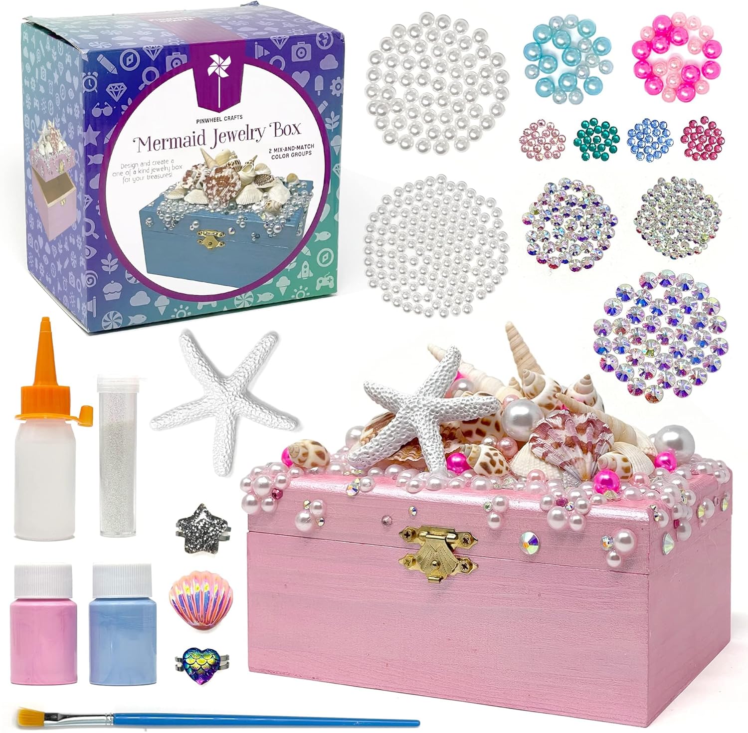 Mermaid DIY Jewelry Box Kit for Girls - Creative Craft Fun
