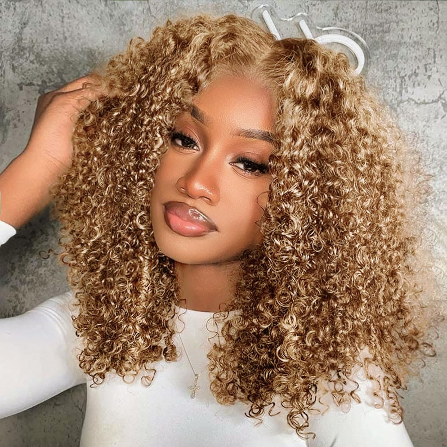 Ombre Highlight Deep Wave Lace Front BOB Wigs for Women