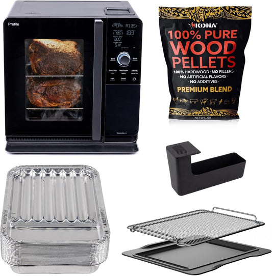 GE Profile Smart Indoor Pellet Smoker with Accessories Bundle