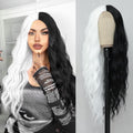 Cosplay Long BlackWhite Wig for Women - 28 Inch Synthetic Style