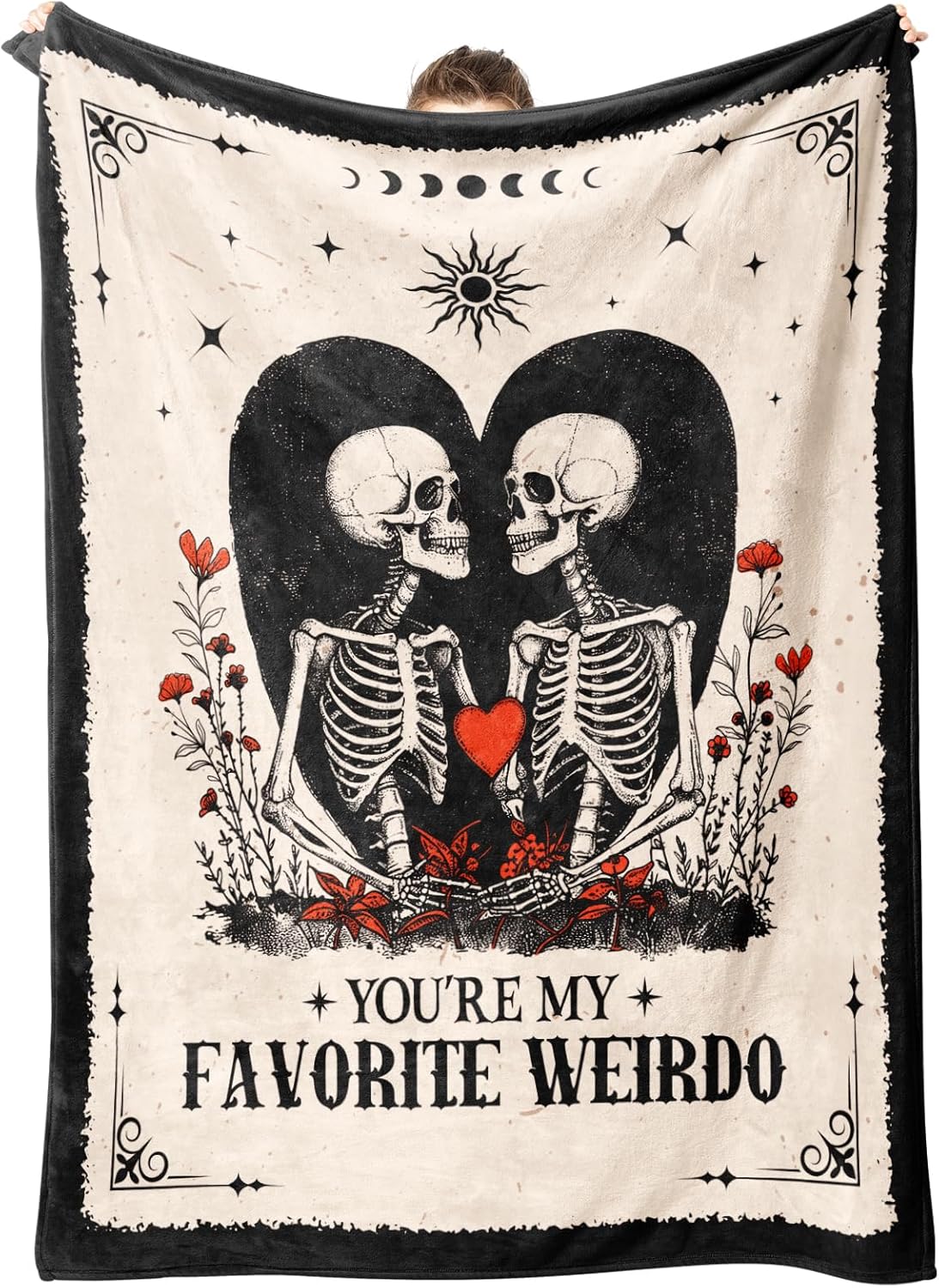 Romantic Anniversary Halloween Blanket for Couples, 80inX60in