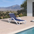 Patio Chaise Lounge Chair Outdoor Textilene Recliner - 6 Positions