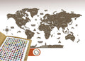 Multilayer 3D Wooden World Map - Stylish Wall Travel Map for Home