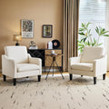 VINGLI Modern Accent Chairs Set of 2 - Comfortable Beige Living Room