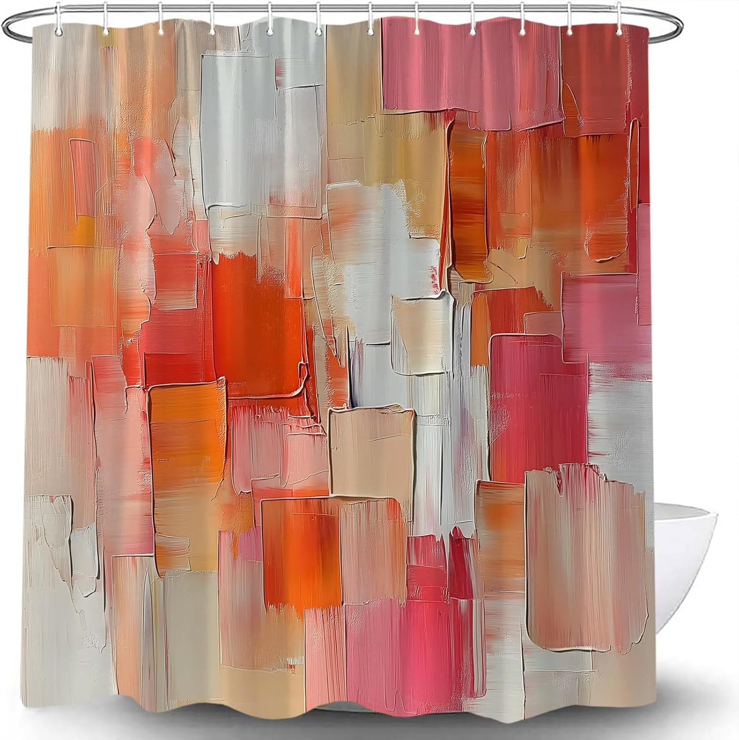Colorful Abstract Oil Painting Shower Curtain