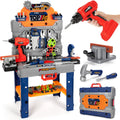 Kids Tool Bench Set with Electric Drill and Realistic Tools - 2-in-1