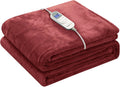 Red Heated Throw 50 in x 60 in Electric Blanket - 10 Heat Levels