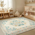 jinchan Floral 4x6 Area Rug for Nursery - Machine Washable Apricot