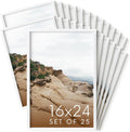 16x24 White Metal Picture Frames - Premium Aluminum Set of 25